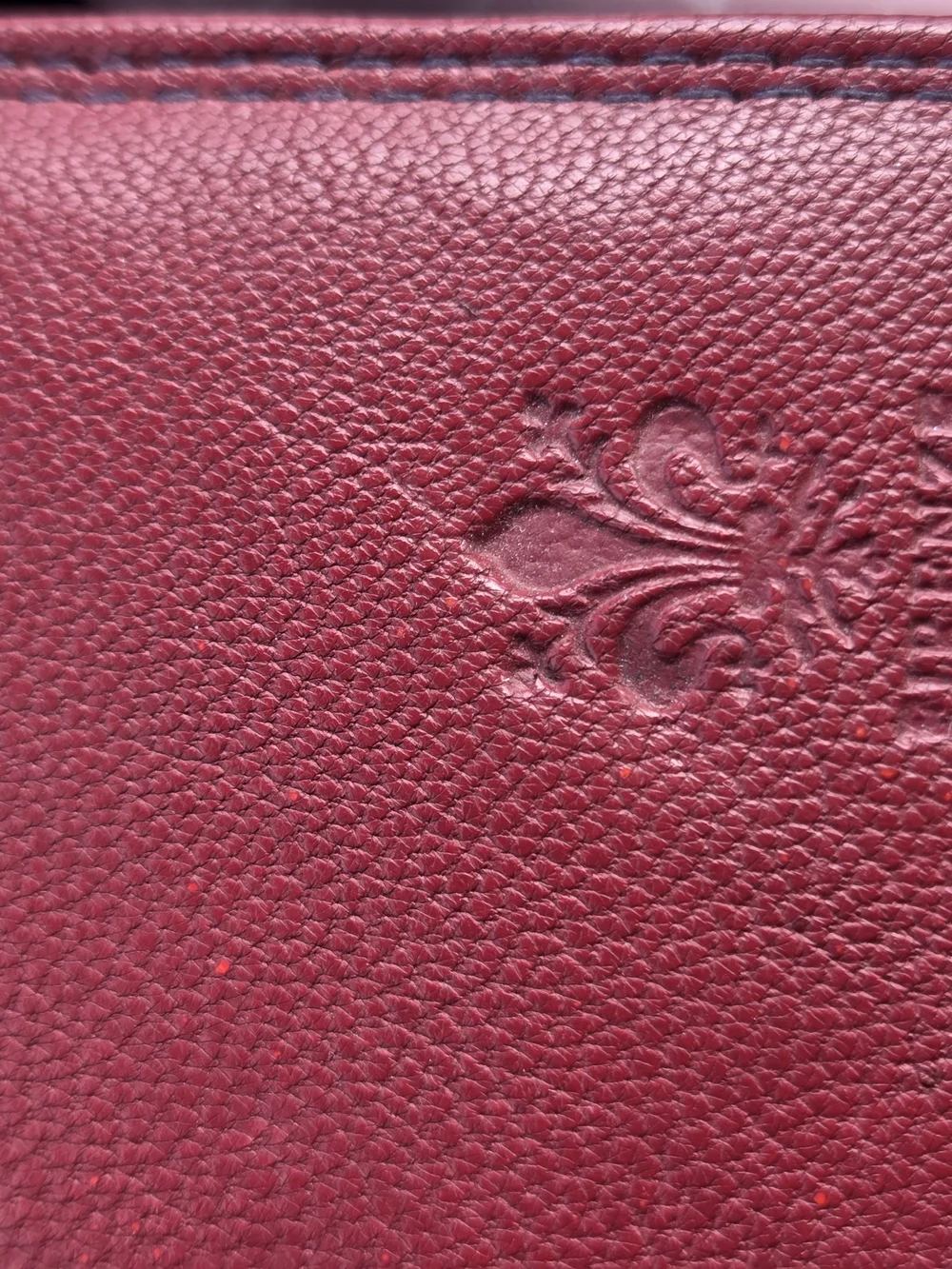 Vera Pelle Red Leather Trifold Wallet